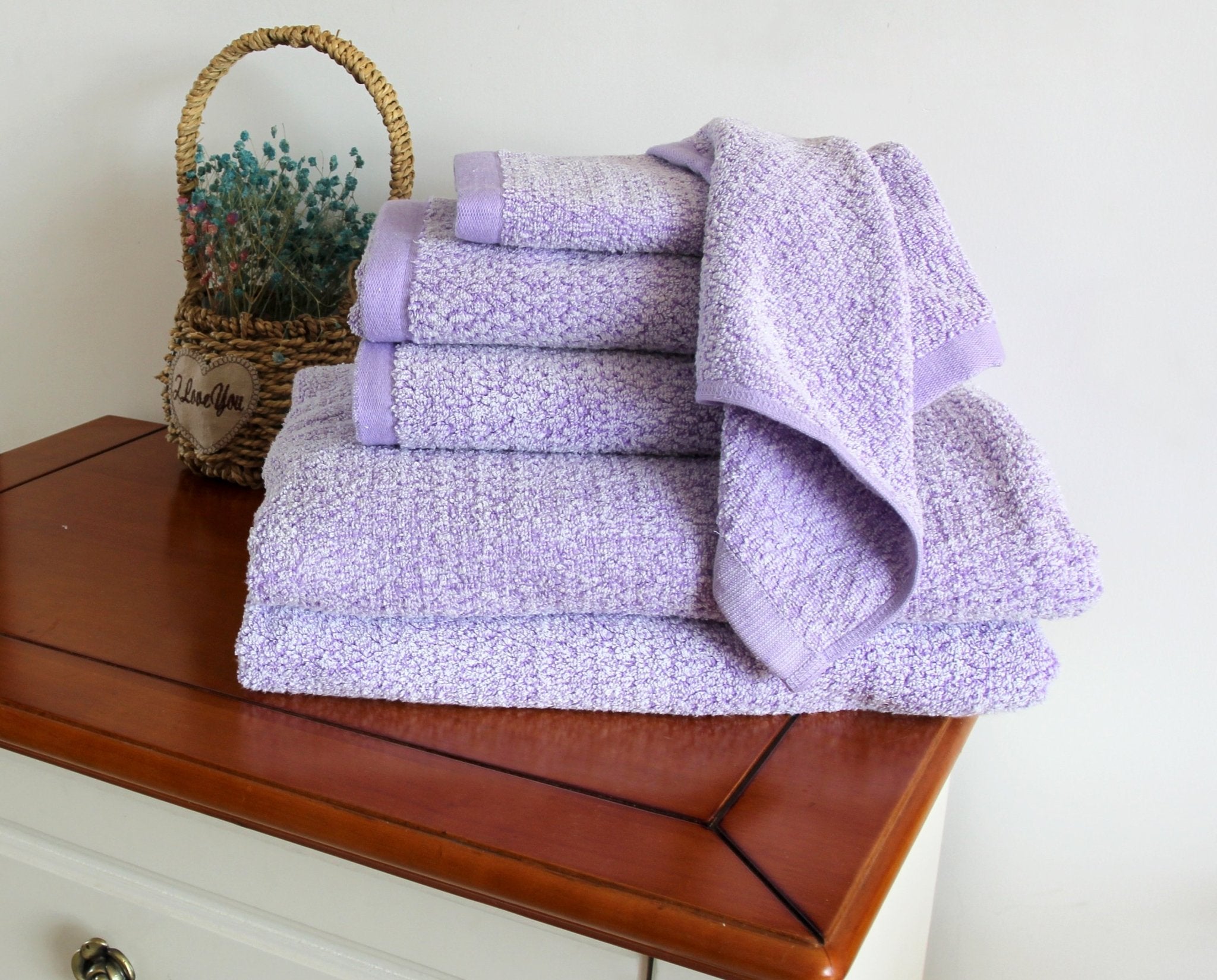 Diamond Jacquard Towels 6 Piece Bath Towel Set, Dusk (Grey Blue) – The  Everplush Company
