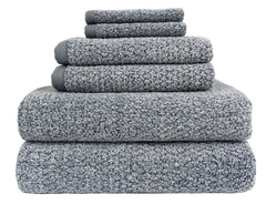 Diamond Jacquard Towels 6 Piece Bath Towel Set, Dusk (Grey Blue) Recycled by Everplush - A Girl's Gotta Spa!