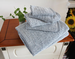 Diamond Jacquard Towels 6 Piece Bath Towel Set, Dusk (Grey Blue) Recycled by Everplush - A Girl's Gotta Spa!
