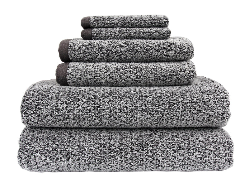Diamond Jacquard Towels 6 Piece Bath Towel Set, Grey Recycled by Everplush - A Girl's Gotta Spa!
