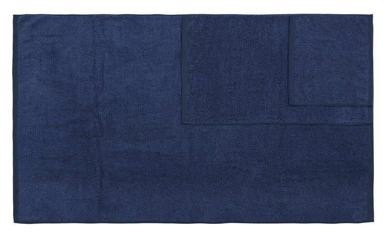 Diamond Jacquard Towels 6 Piece Bath Towel Set, Navy Blue Recycled by Everplush - A Girl's Gotta Spa!