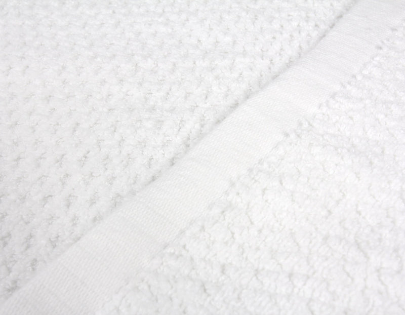 Diamond Jacquard Towels 6 Piece Bath Towel Set, White Recycled by Everplush - A Girl's Gotta Spa!