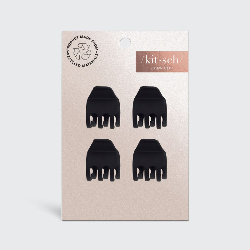 Eco-Friendly Mini Claw Clips 4pc set - Black by KITSCH - A Girl's Gotta Spa!