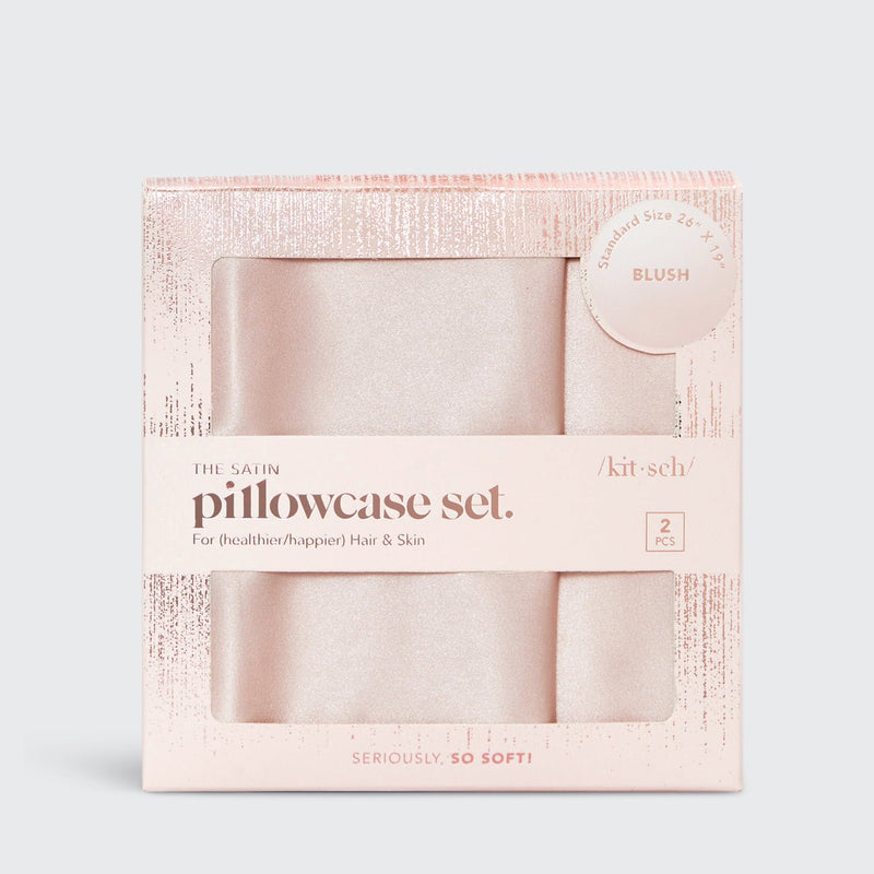 Holiday Satin Pillowcase 2 Pack - Blush by KITSCH - A Girl's Gotta Spa!