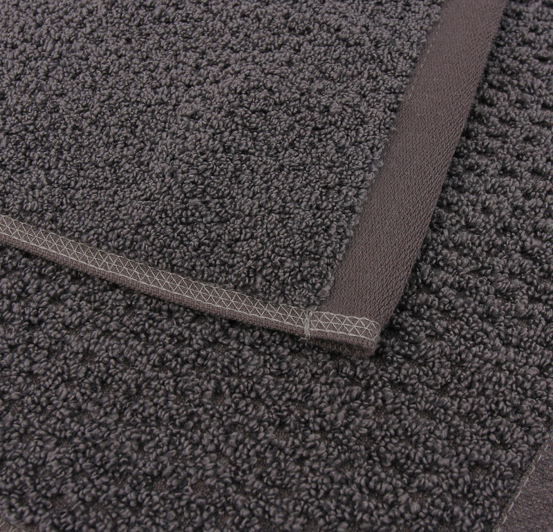 Diamond Jacquard Towels 6 Piece Bath Towel Set, Charcoal (Dark Grey) by The Everplush Company