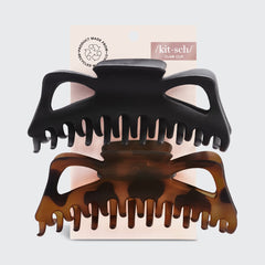 Jumbo Classic Claw Clips 2pc - Recycled Plastic by KITSCH - A Girl's Gotta Spa!