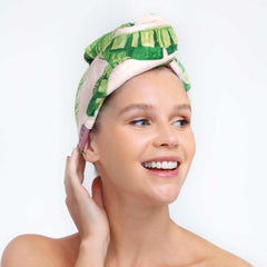 Microfiber Hair Towel in Palm Print by KITSCH - A Girl's Gotta Spa!