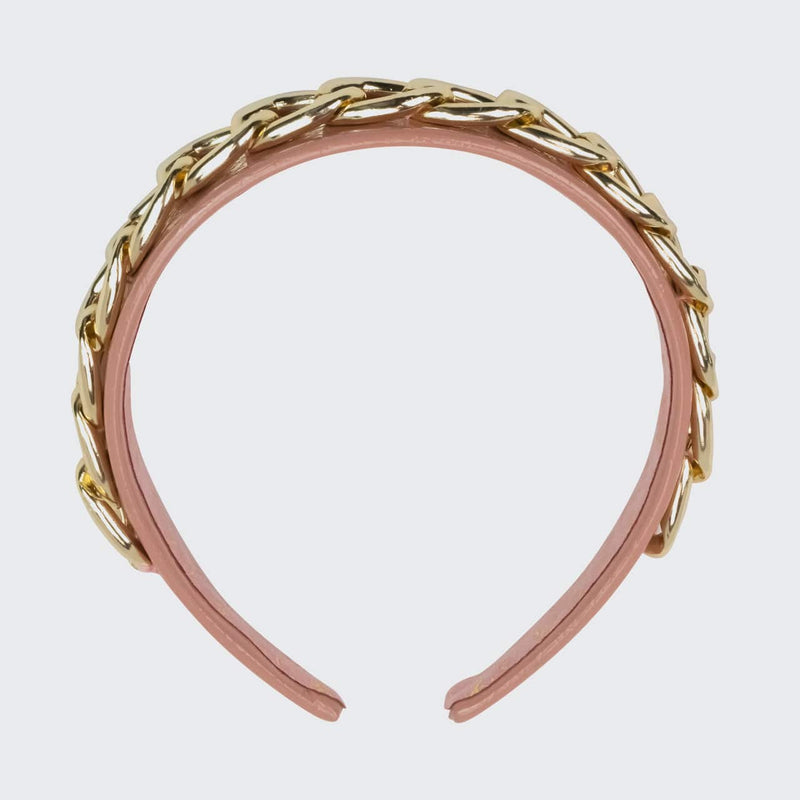 Patent Headband with Chain - Blush by KITSCH - A Girl's Gotta Spa!