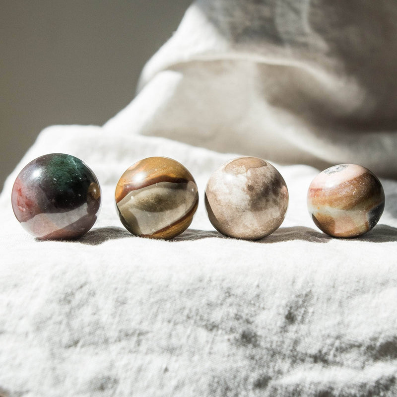 Polychrome (Desert Magic) Jasper Sphere with Tripod by Tiny Rituals - A Girl's Gotta Spa!