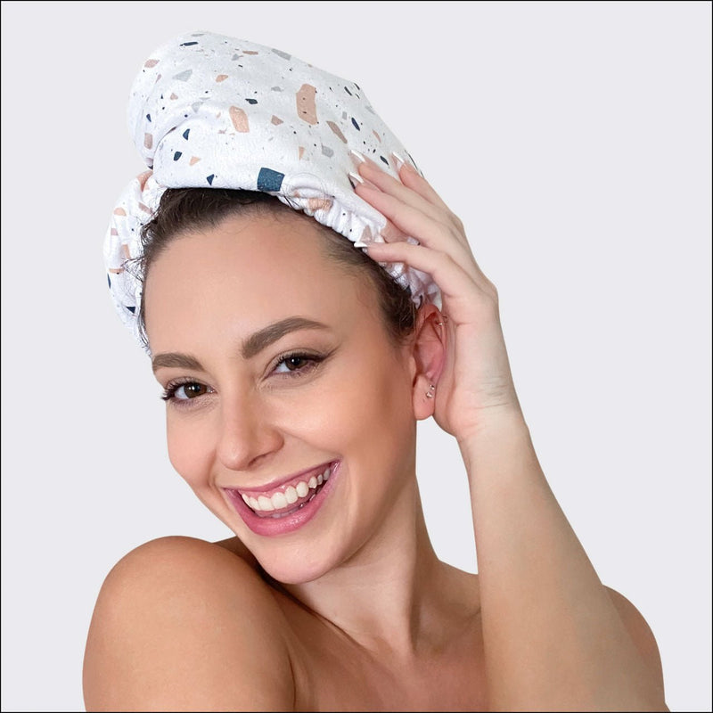 Quick Dry Hair Towel - Terrazzo by KITSCH - A Girl's Gotta Spa!