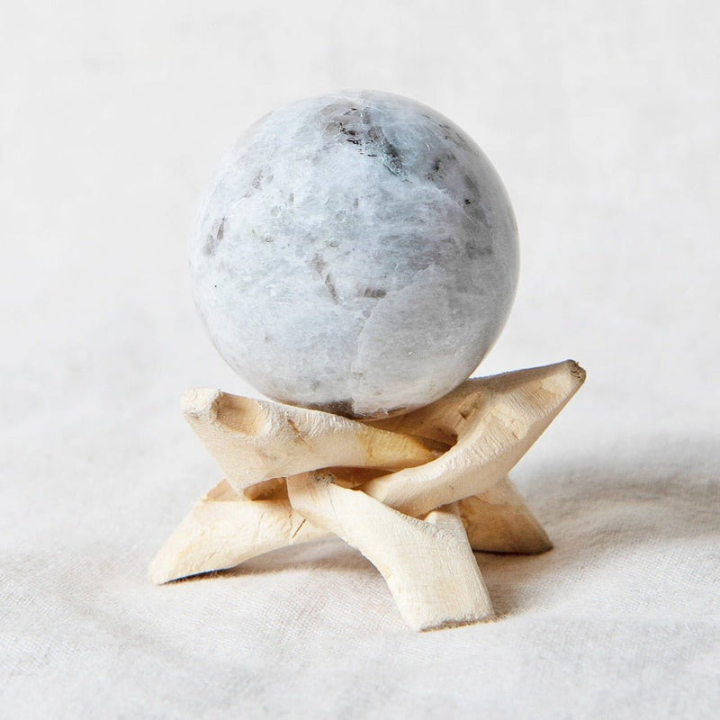 Rainbow Moonstone Sphere with Tripod by Tiny Rituals - A Girl's Gotta Spa!