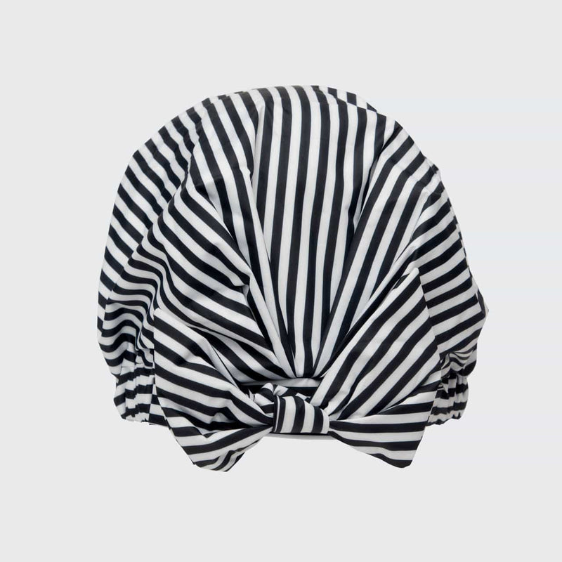 Recycled Polyester Luxe Shower Cap - Stripe by KITSCH - A Girl's Gotta Spa!