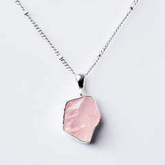 Rose Quartz Raw Crystal Necklace by Tiny Rituals - A Girl's Gotta Spa!