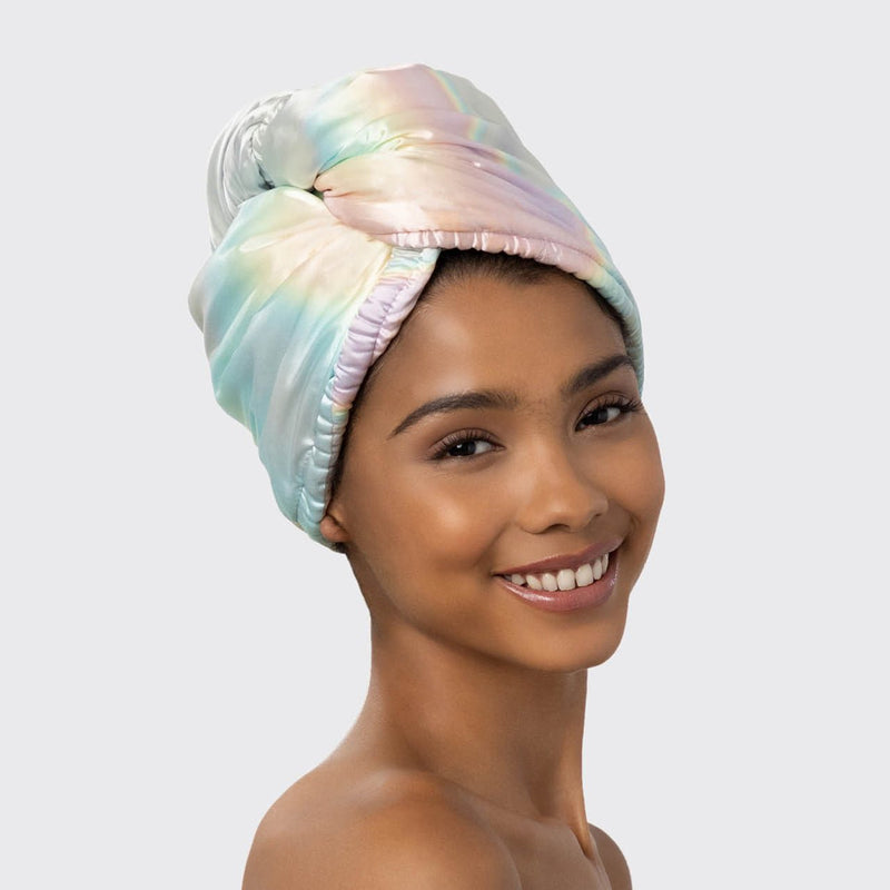 Satin-Wrapped Hair Towel - Aura by KITSCH - A Girl's Gotta Spa!