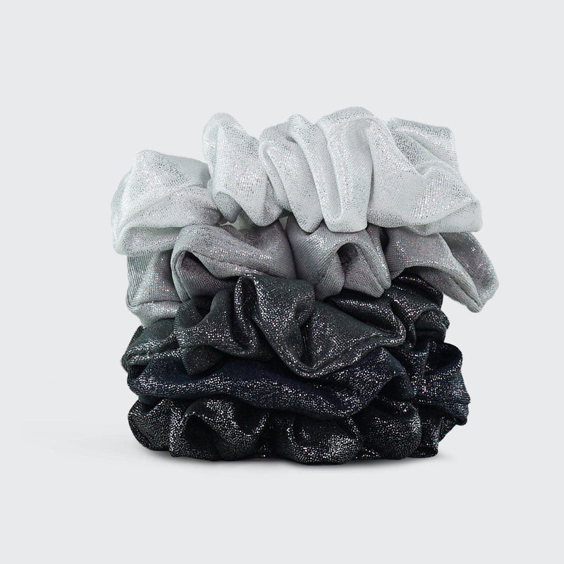 Scrunchies Metallic (Black/Gray) by KITSCH - A Girl's Gotta Spa!