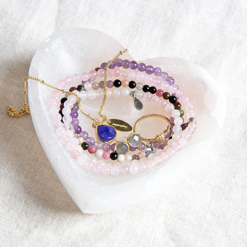 Selenite Crystal Recharging Heart Bowl by Tiny Rituals - A Girl's Gotta Spa!