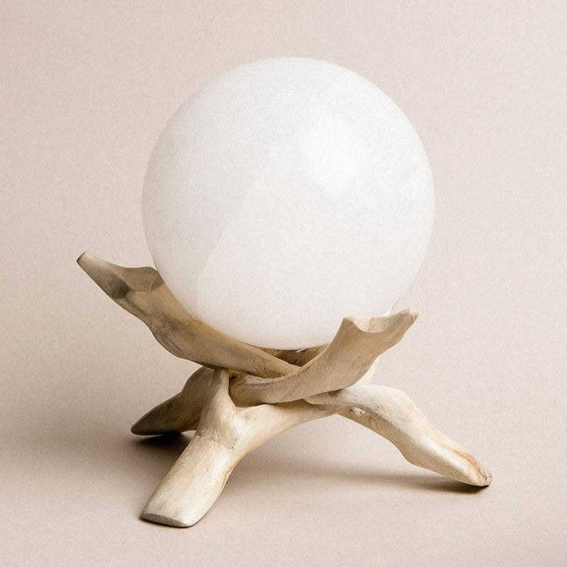 Selenite Sphere with Tripod by Tiny Rituals - A Girl's Gotta Spa!