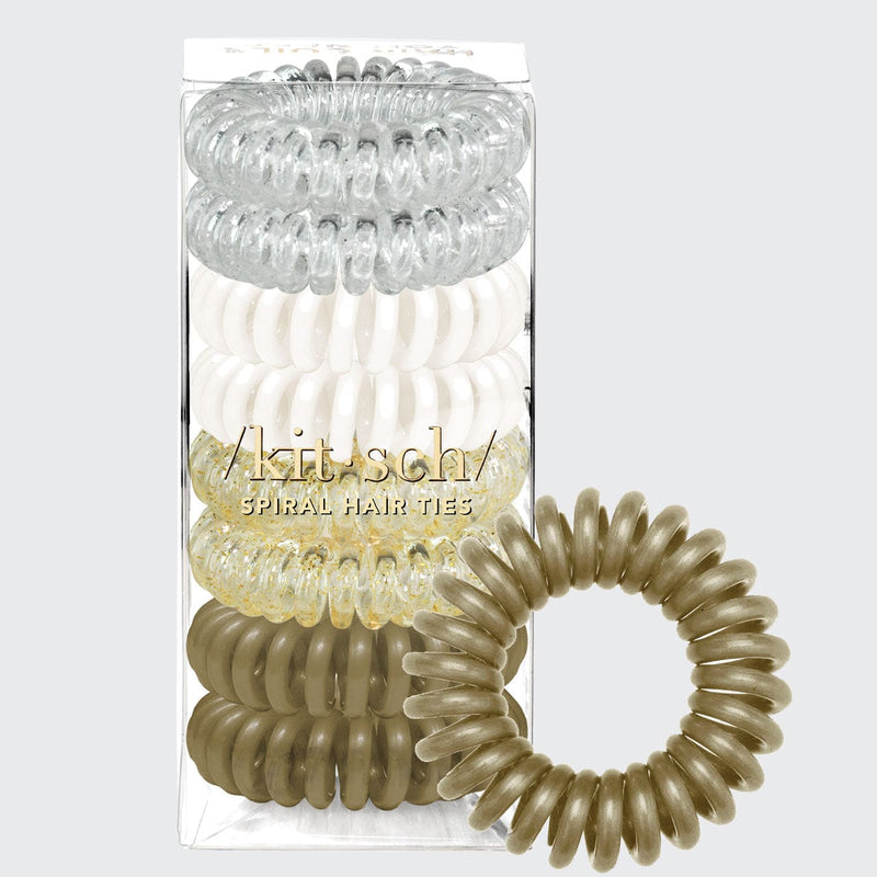 Spiral Hair Ties 8 Pack - Blonde by KITSCH - A Girl's Gotta Spa!