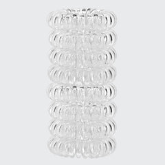 Spiral Hair Ties 8 Pack - Clear by KITSCH - A Girl's Gotta Spa!